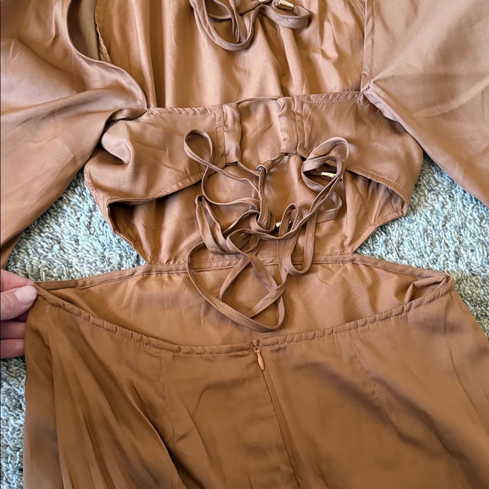 bohme Long Sleeve Maxi Dress in Rust Brown - Picture 5 of 10